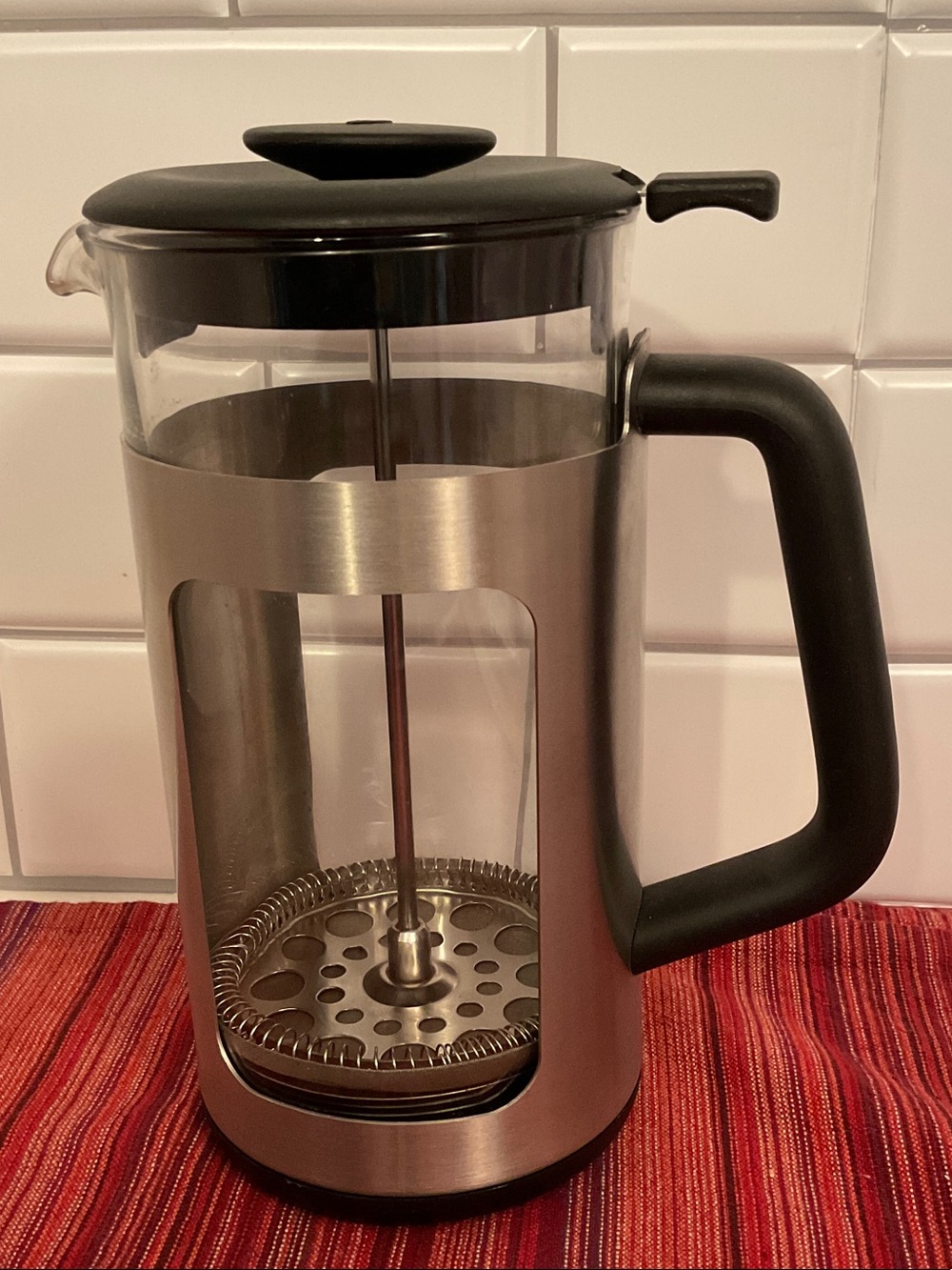 Oxo Stainless Steel and Black French Press 32 oz Coffee Maker